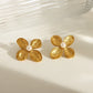 Flower Pearl Earrings/Necklace [304 Stainless Steel, 18K Gold Plated]