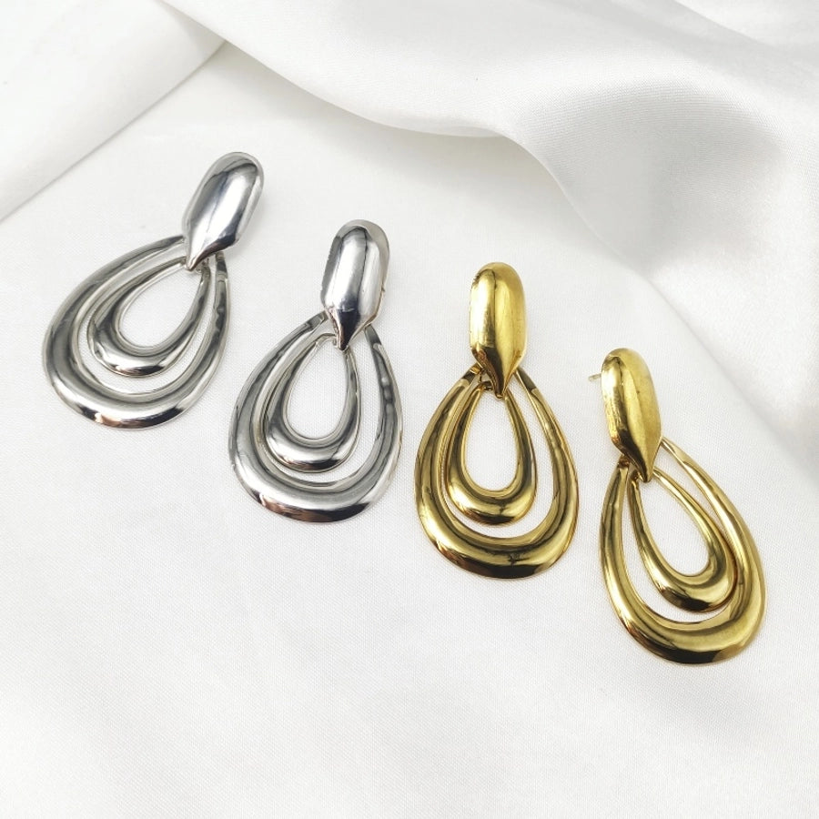 Oversized Geometric Hollow Out Earrings [304 Stainless Steel]