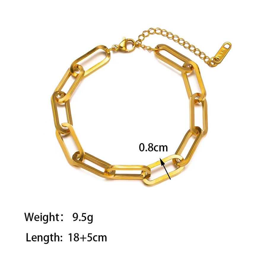 Link Chain Bracelet/Necklace [304 Stainless Steel,18K Gold Plated]