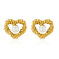 Sweet Heart Shape Pearl Twist Earrings [304 Stainless Steel,18K Gold Plated]