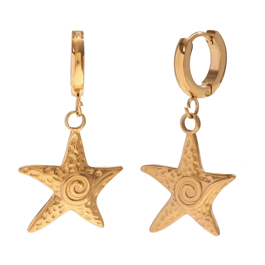 Boucles d'oreilles de requin dauphin [304 en acier inoxydable, 18 carats en or]