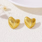 Heart Shape Rhinestone Earrings [304 Stainless Steel,18K Gold Plated]