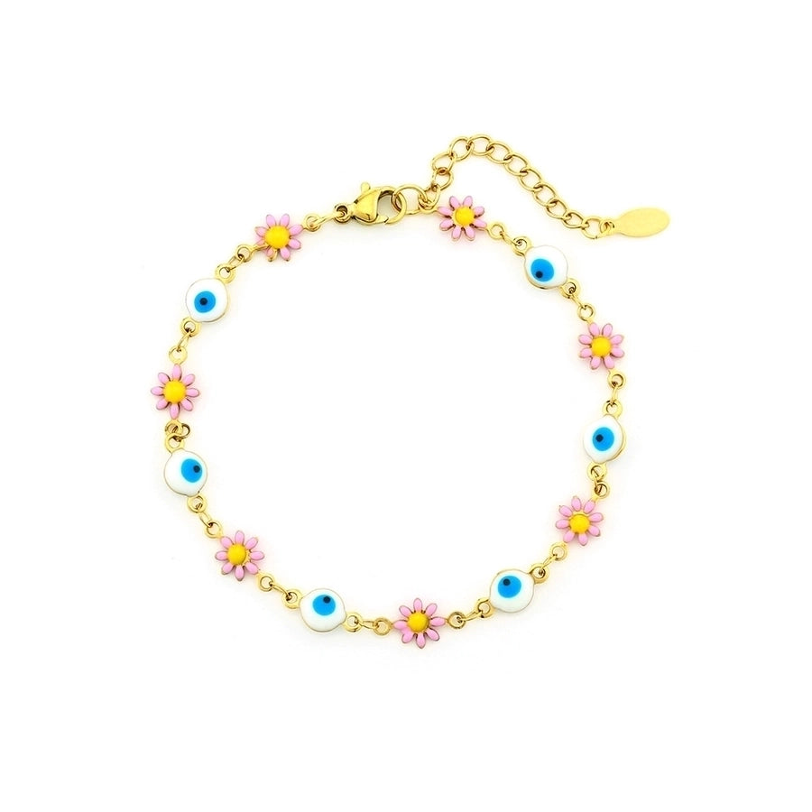 Eye Flower Anklet [Stainless Steel, 18K Gold Plated]