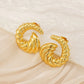 Swirl Croissant Polishing Ear Studs [304 roestvrij staal, 18K vergulde goud]