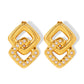 Square Artificial Pearls Drop Earrings [201 Stainless Steel,18K Gold Plated]