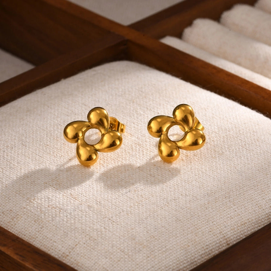 Small Flower Earrings [201 Stainless Steel,18K Gold Plated]