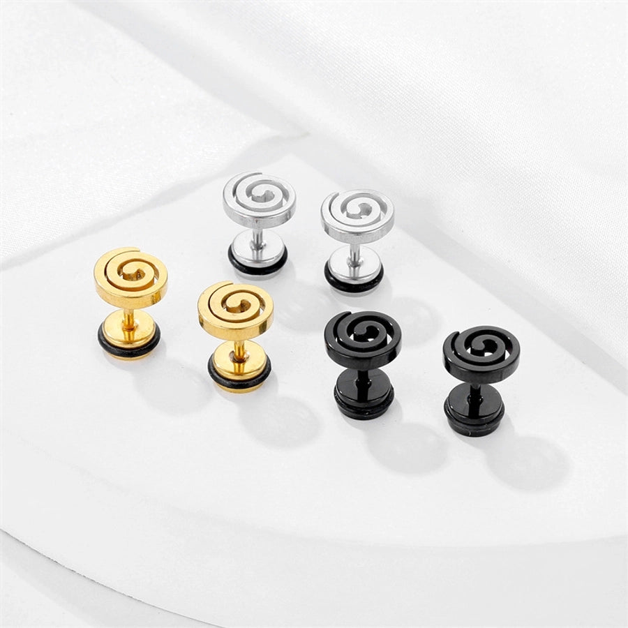 Spiral Stud Earrings [Stainless Steel]