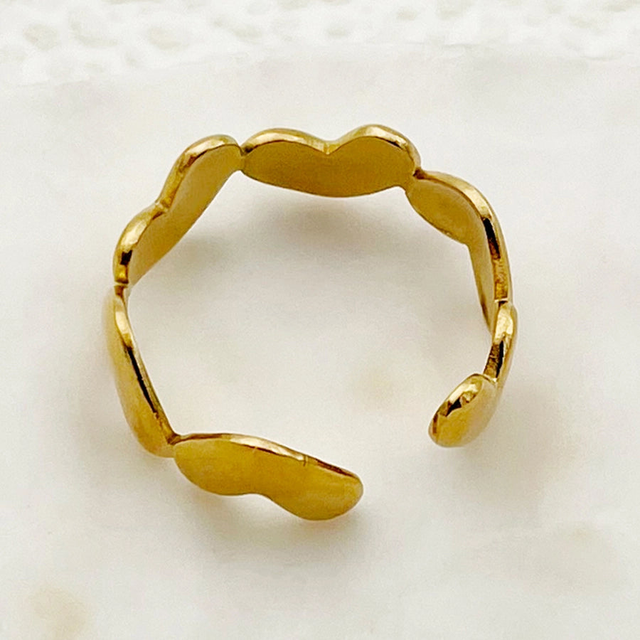 Heart Shape Ring [304 Stainless Steel 14K Gold Plated]