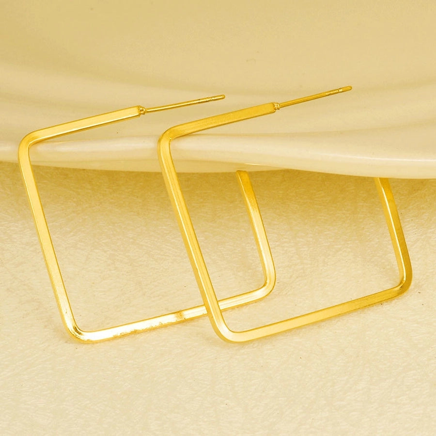 Thin Square Earrings [304 Stainless Steel]