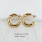 Mix Shape Moon Hoop Earrings [304 Stainless Steel,18K,24k Gold Plated]