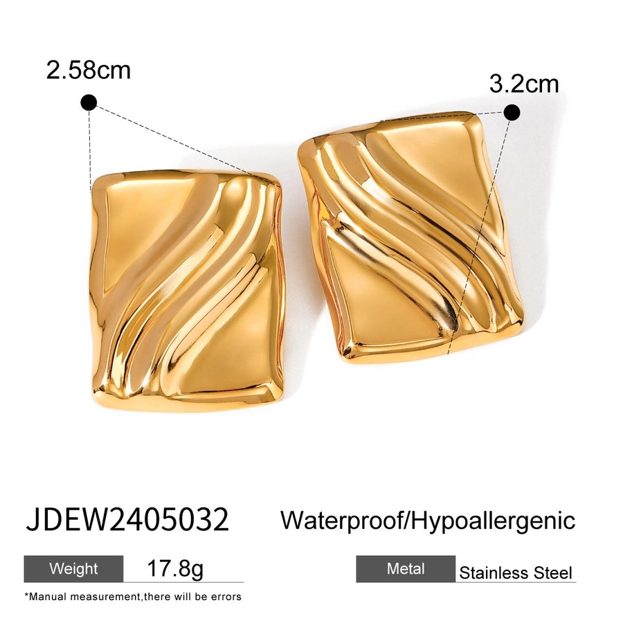 Mix Designs Earrings [304 Stainless Steel,18K Gold Plated]