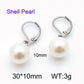 Round Oval Pearl Earrings [304 Stainless Steel]