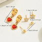 Heart Shape Flower Snake Earrings Set [201 Stainless Steel, 18K Gold Plated]