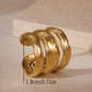 Leaves Water Droplets Snake Rings [304 Stainless Steel,18K Gold Plated]