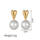 Mix Pearl Ear Studs [304 Stainless Steel,18K Gold Plated]