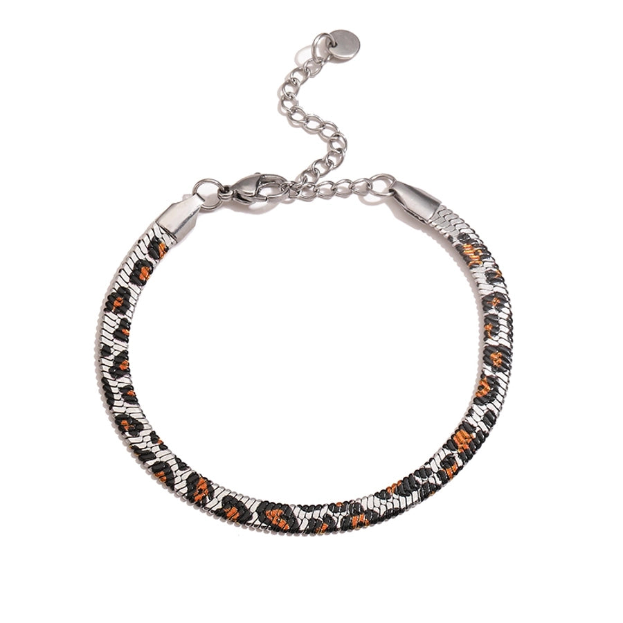 Braccialetti/collana leopardo del modello di serpente [304 in acciaio inossidabile 18K oro placcato]