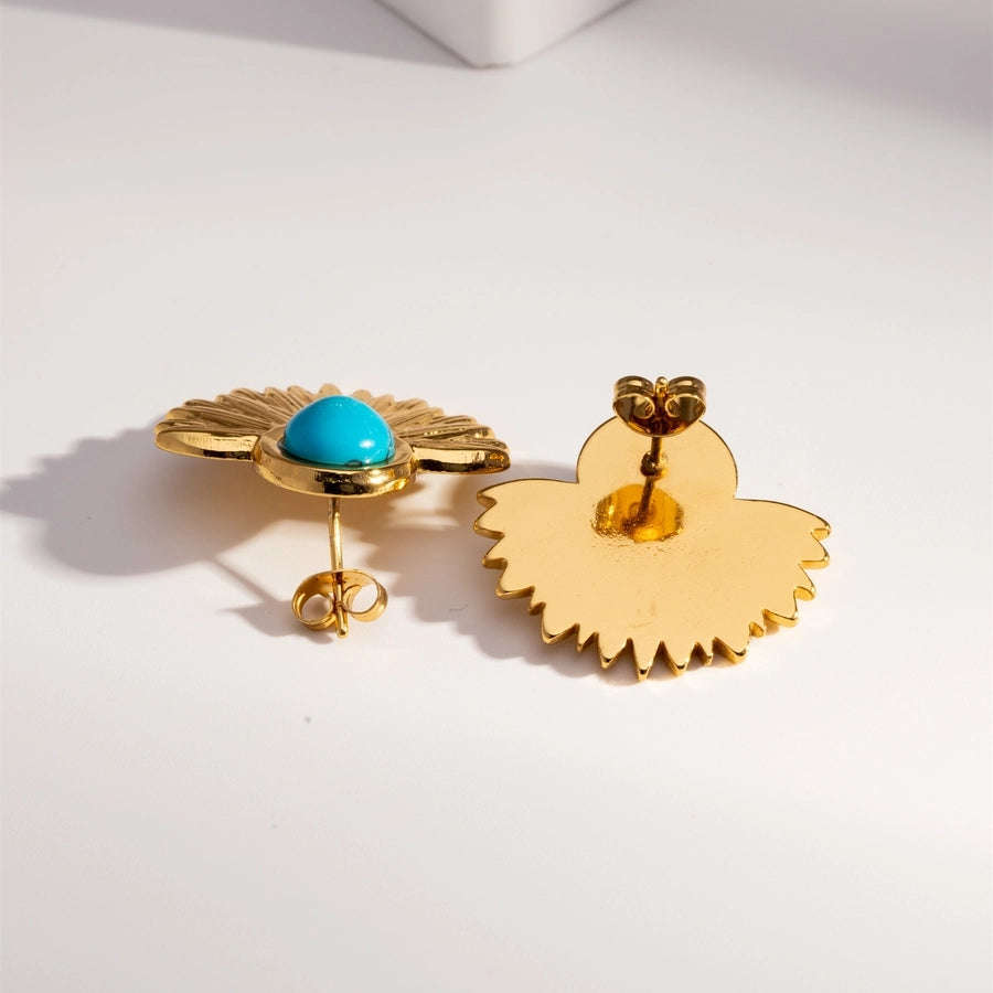 Vintage Turquoise Earrings [304 Stainless Steel,18K Gold Plated]