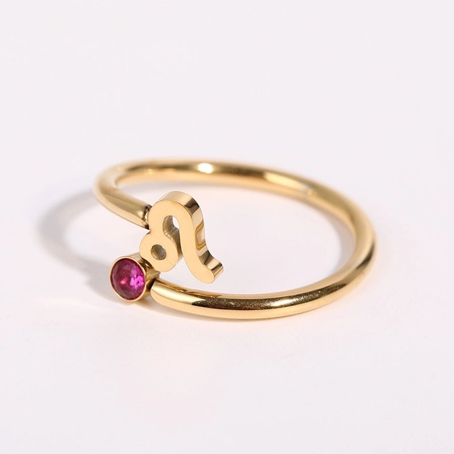 Constellation Zodiac Zircon Rings [201,304 aço inoxidável]