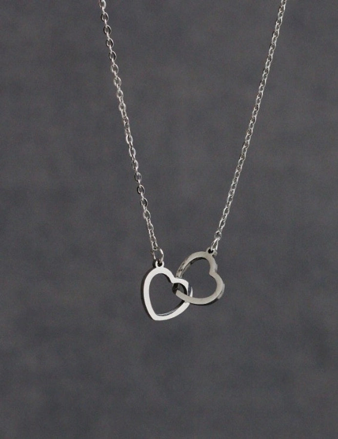 Connected Heart Necklace [304 Stainless Steel,18K Gold Plated]