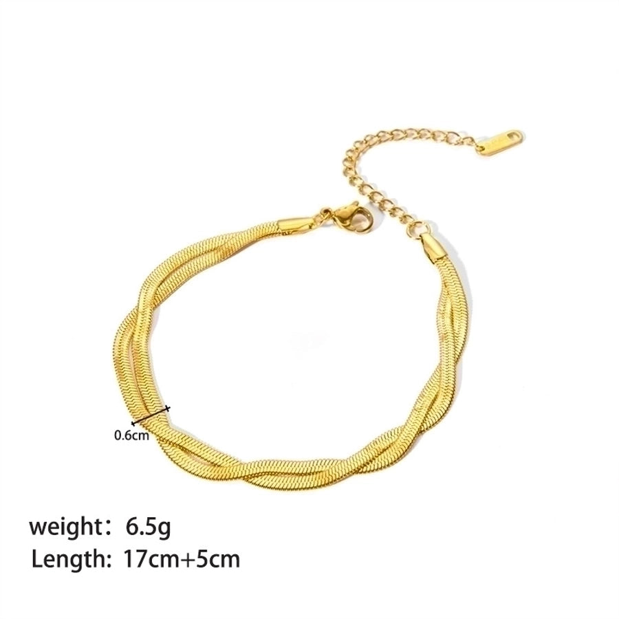 Various Styles Chain Bracelets [201 Stainless Steel,18K Gold Plated]