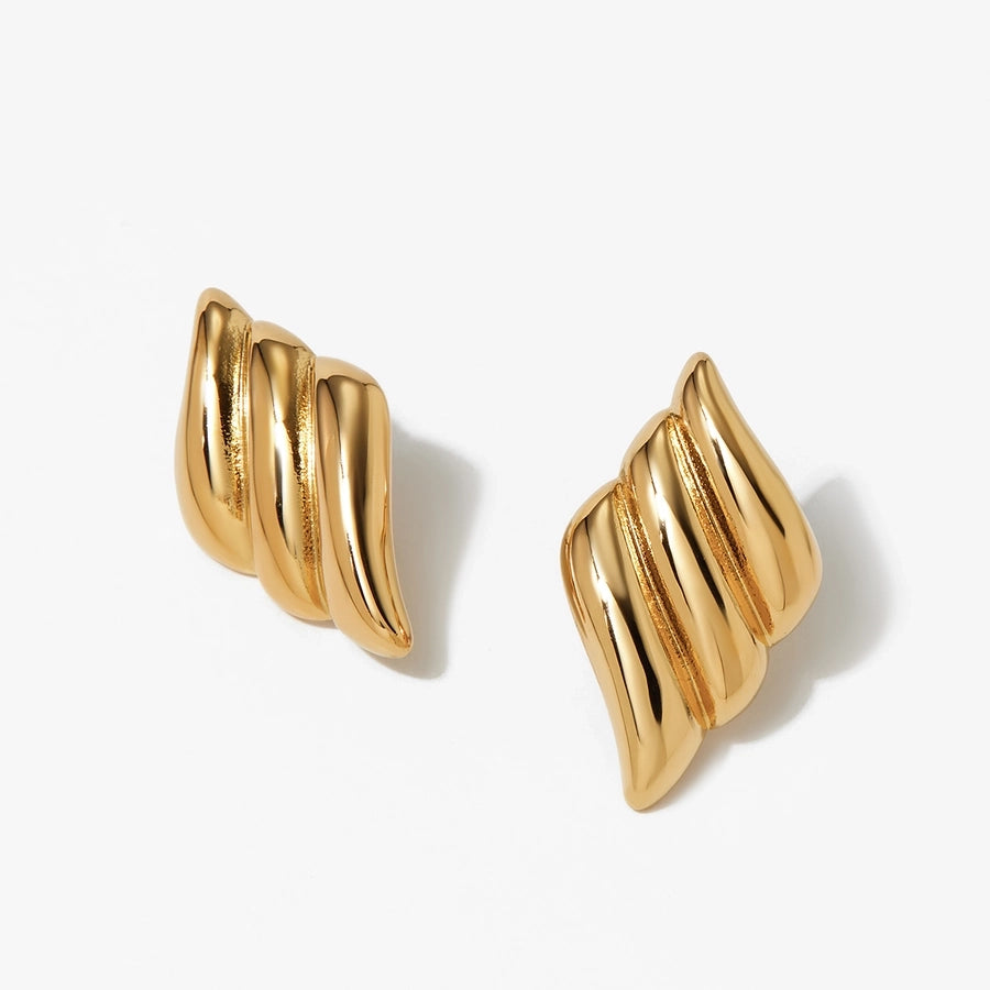 Wings Earrings [304 Stainless Steel,16K Gold Plated]