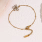 Flower Zircon Bracelet [304 Stainless Steel,18K Gold Plated]