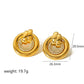 Oval Zircon Earrings [304 Stainless Steel,18K Gold Plated]