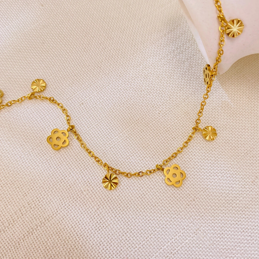 Flower Anklet [304 Stal nierdzewna]