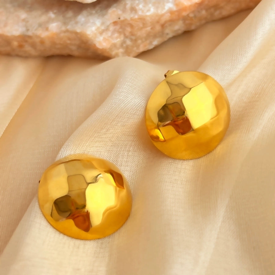 Round Ball Earrings [304 Stainless Steel,18K Gold Plated]