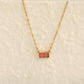 Modern Style RectangleZircon Necklace [304 Stainless Steel,18K Gold Plated]