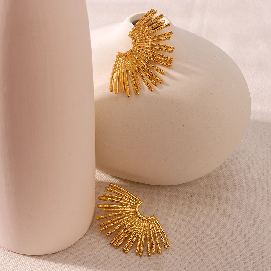 Geometric Wing Earrings [304 Stainless Steel,18K Gold Plated]