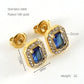 Glam Sun Water Droplets  Rhinestones Earrings [Stainless Steel,18K Gold Plated]