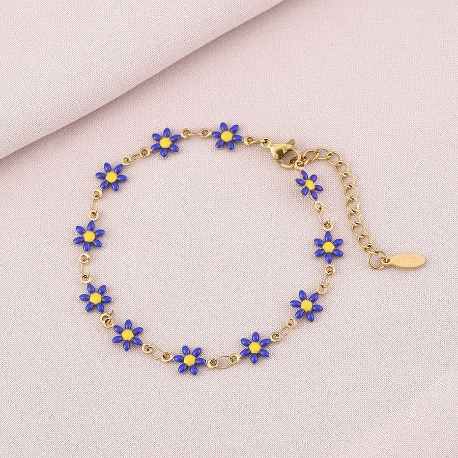 Basic Flower Bracelet [304 Stainless Steel,18K Gold Plated]