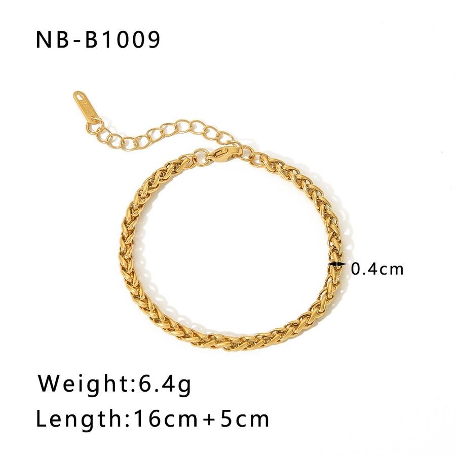 Gold Chain Bracelets [304 Stainless Steel,18K Gold Plated]