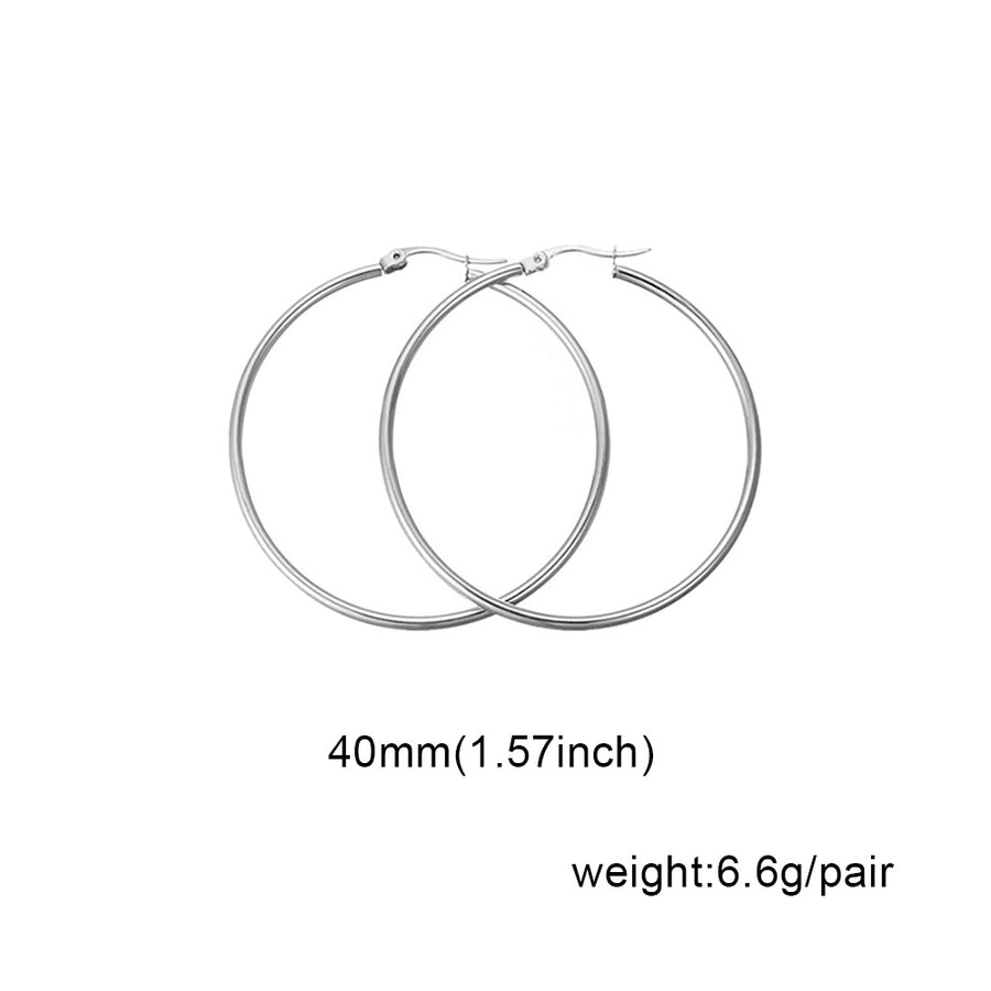 Thin Hoop Earrings [Stainless Steel]