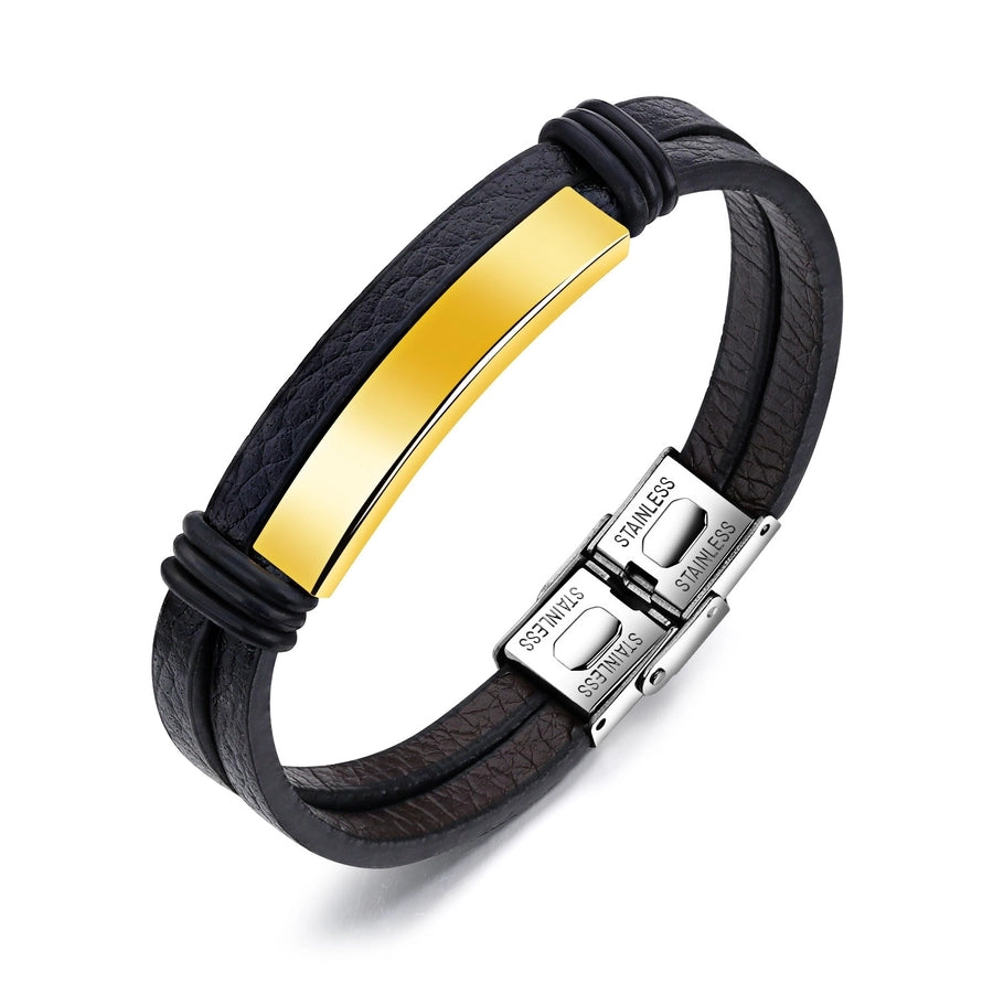 PU Leather Double Bracelet [304 Stainless Steel]