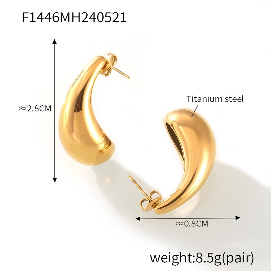 Orecchini di goccioline d'acqua [acciaio inossidabile 304, oro 18K placcato]