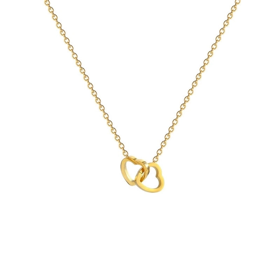 Connected Heart Necklace [304 Stainless Steel,18K Gold Plated]