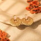 Roman Style Heart Shape Enamel Earrings [304 Stainless Steel,14K Gold Plated]