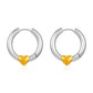 Two Tone Heart Shape Earrings [304 Stainless Steel,18K Gold Plated]