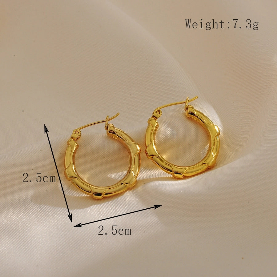 Mix -Design -Hoop -Ohrringe [304 Edelstahl, 18K Gold plattiert]