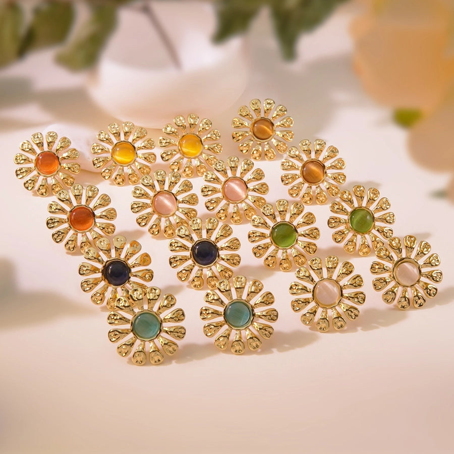 Hawaiian Flower Ear Studs [304 Stal nierdzewna]