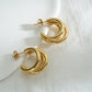 Double Hoop Earrings [304 Stainless Steel, 18K Gold Plated]