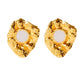 Vintage Style Stone Earrings [304 Stainless Steel,18K Gold Plated]