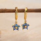 Flower Rhinestones Drop Earrings [304 Stainless Steel,18K Gold Plated]