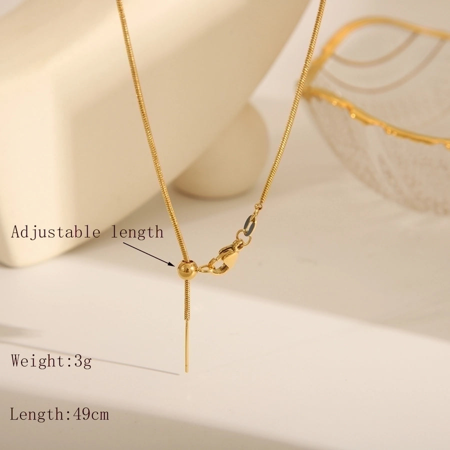 Plain Chain Necklace [304 Stainless Steel,18K Gold Plated]