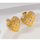 Round Heart Shape Earrings [316 Stainless Steel,18K Gold Plated]