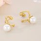 Round Pearl Drop Earrings [304 Stainless Steel,18K Gold Plated]