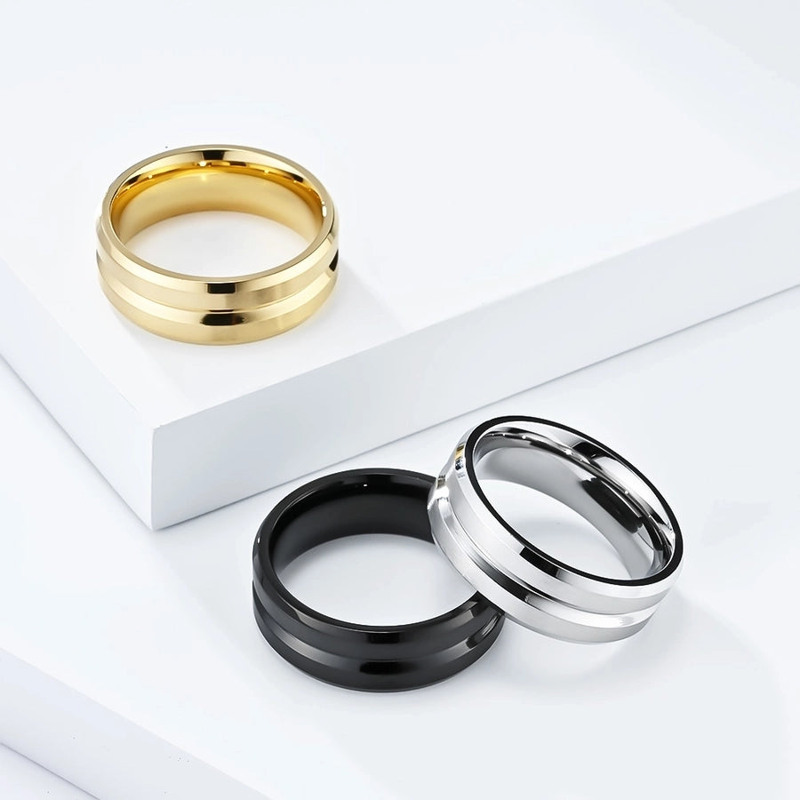 Simple Style Solid Color Ring [304 Stainless Steel 18K Gold Plated]