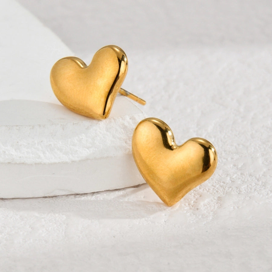 Mix Heart Zircon Designs Earrings [304 Stainless Steel,18K Gold Plated]